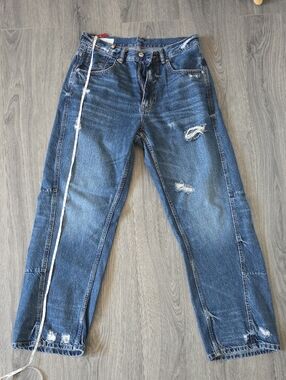 Zara Distressed Blue Denim Jeans